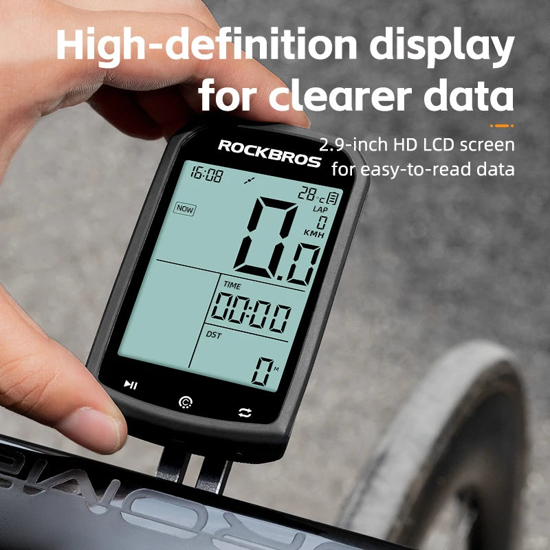 ROCKBROS Wireless GPS Bicycle Computer - Speed Measurement, Positioning, Odometer with Cadence Sensor for Mountain Road Cycling
