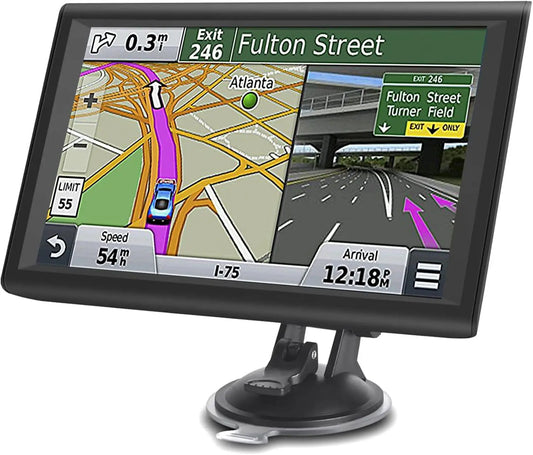 9' Trucker GPS for Car Truck RV - Real Voice Turn-by-Turn Navigation with Speed & Red Light Warning, 2025 Map