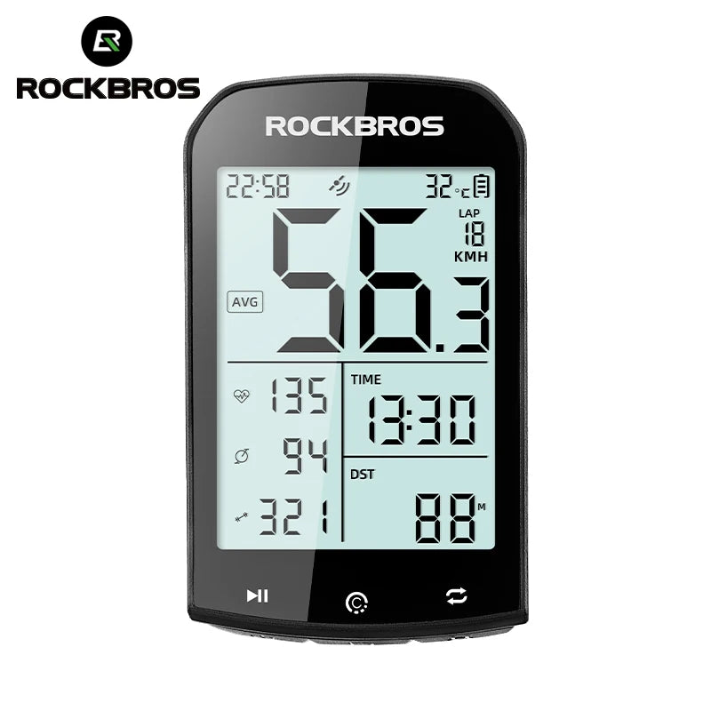 ROCKBROS Wireless GPS Bicycle Computer - Speed Measurement, Positioning, Odometer with Cadence Sensor for Mountain Road Cycling