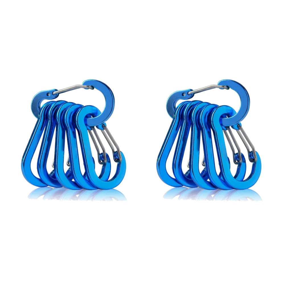 6/12Pcs Aluminum Alloy Carabiner Keychain Outdoor Camping Climbing Hiking Snap Clip Lock Buckle Hook Fishing Accessories