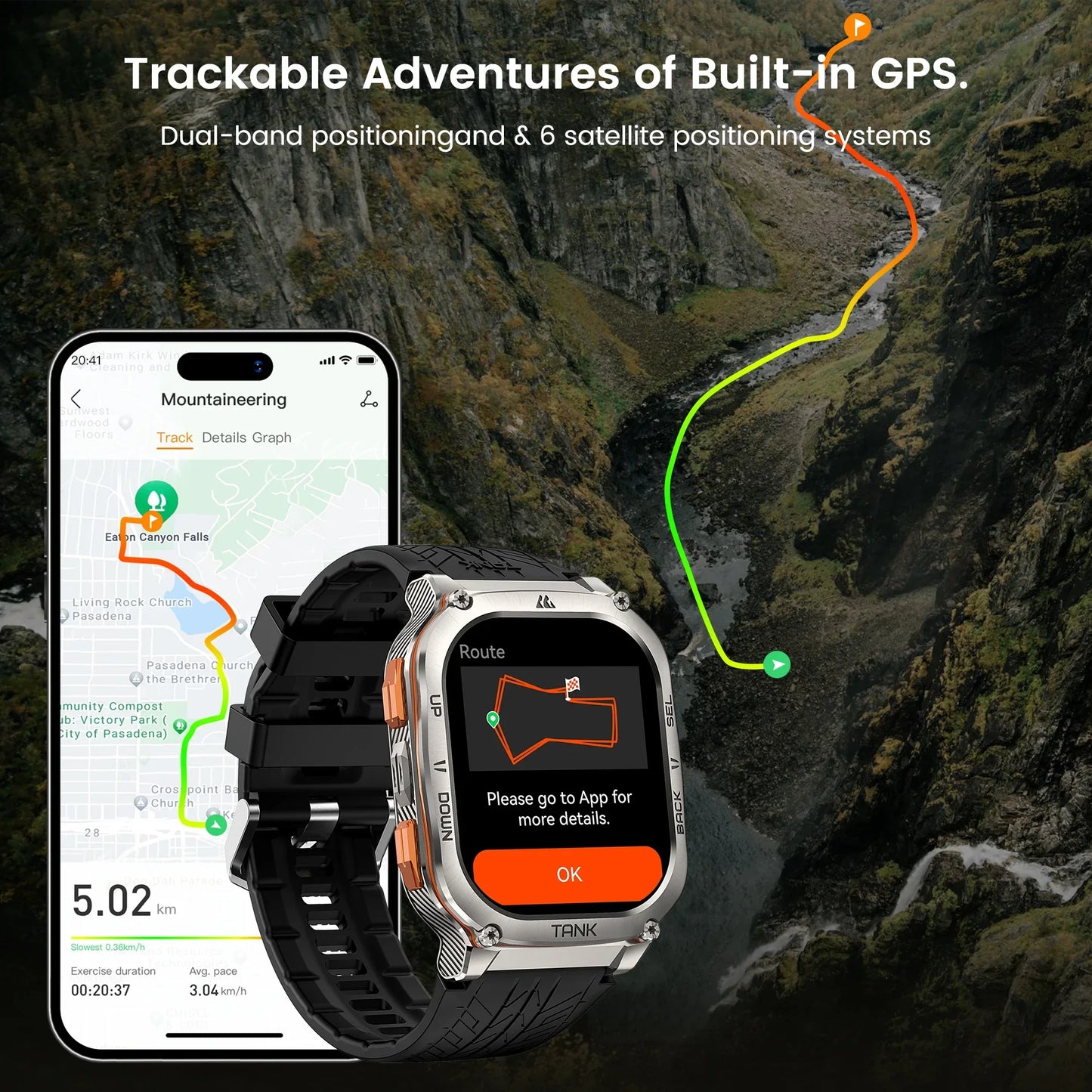 KOSPET TANK M3 Ultra GPS Smart Watch for Men 5ATM Waterproof Bluetooth Call Heart Rate Diving Skiing Hiking for Android iOS