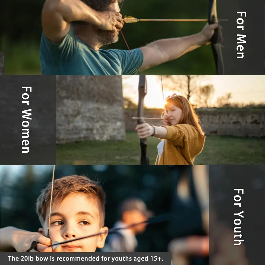 Archery Bow and Arrow Adult - Takedown Recurve Bows Archery Set for Adults Youth Beginner 20lbs Left and Right Handed Outdoor T