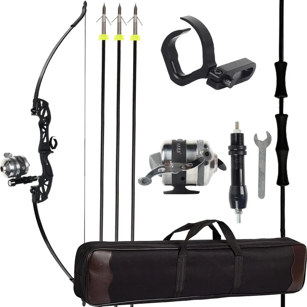 40 LB Recurve Bow Set with Durable Fishing and Solid Arrows for Archery and Adult Hunting