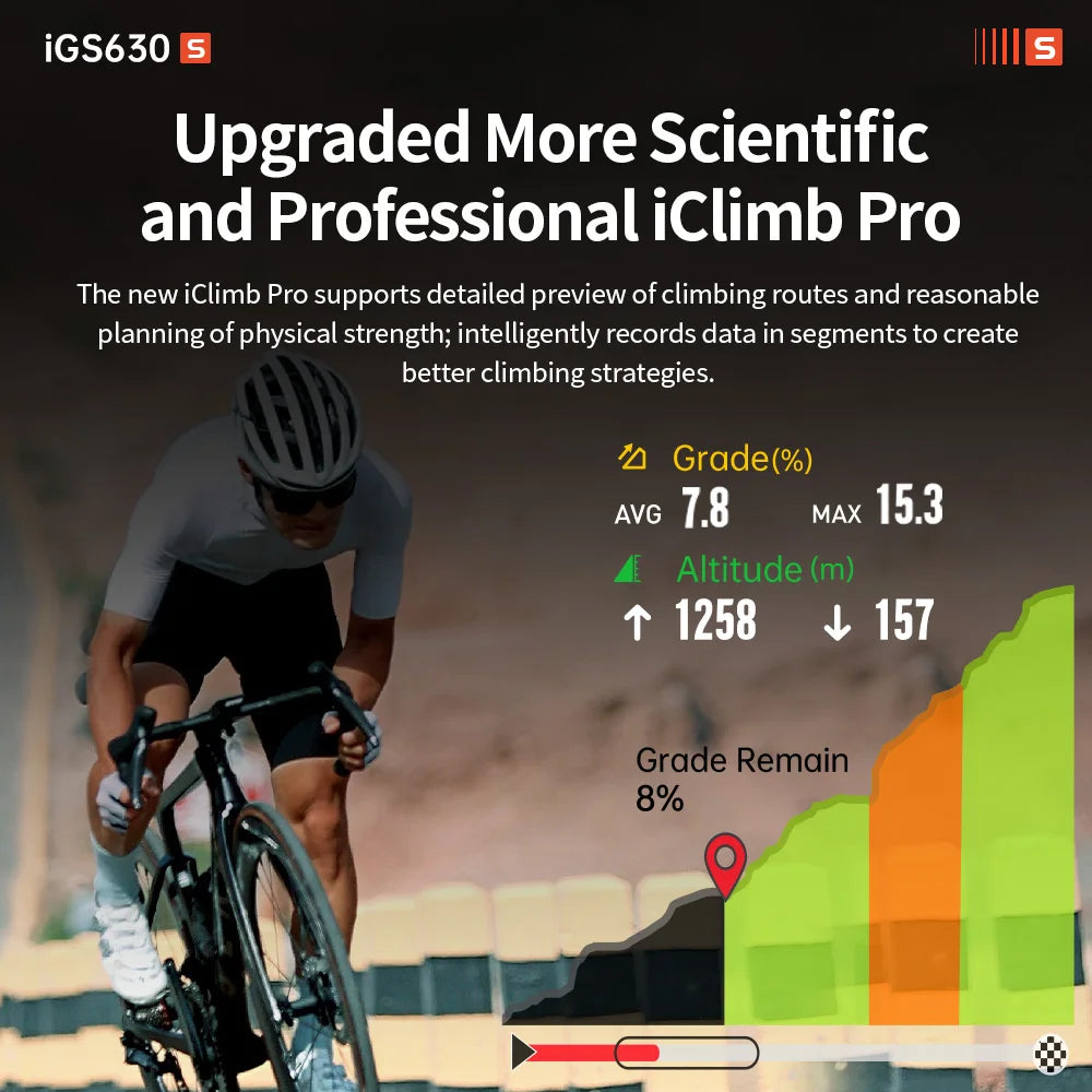 iGPSPORT iGS630S Cycling Computer Dual Band Global GPS Signal Map Navigation Intelligent Climbing Planning Bicycle Accessories