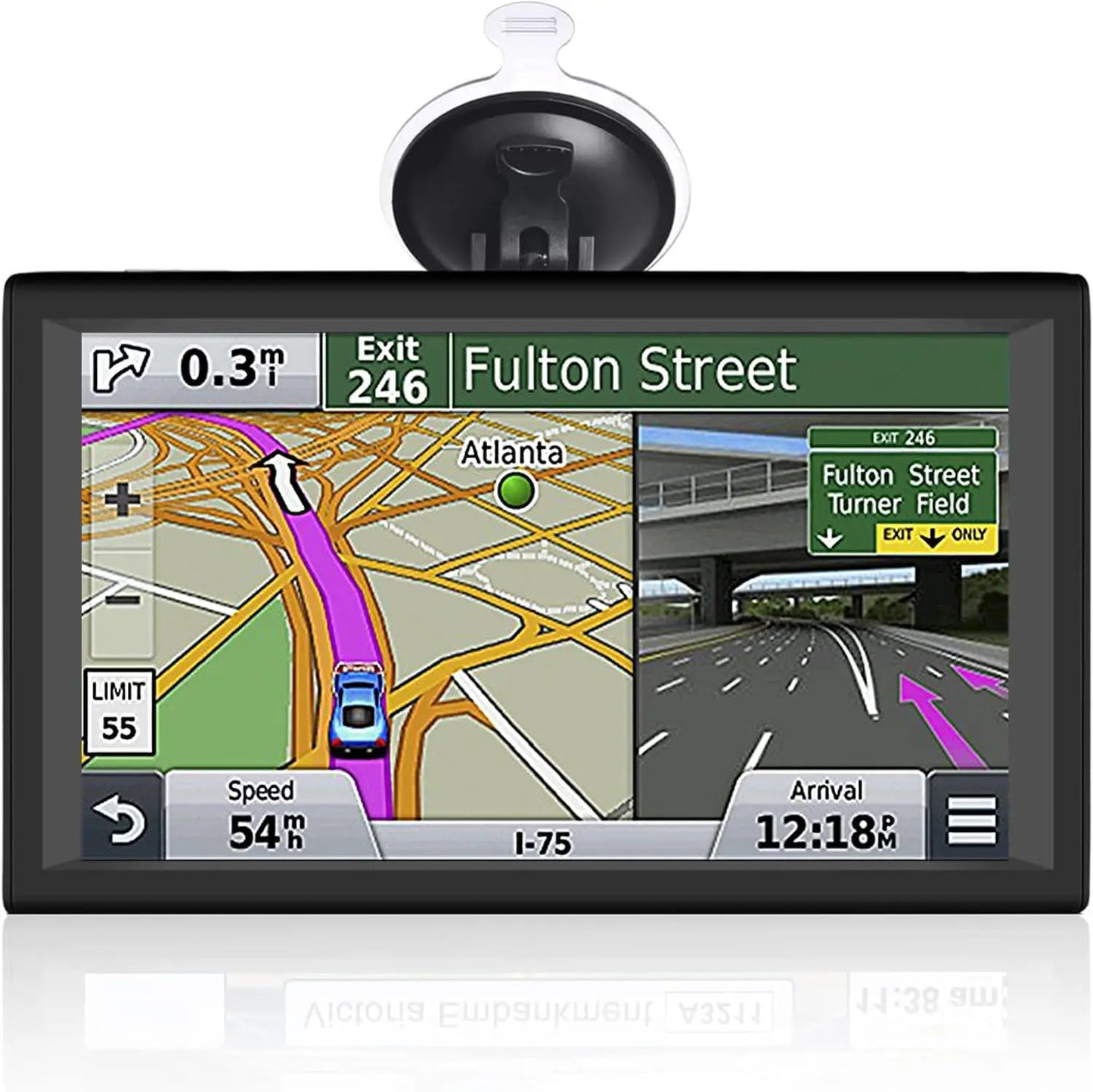 9' Trucker GPS for Car Truck RV - Real Voice Turn-by-Turn Navigation with Speed & Red Light Warning, 2025 Map