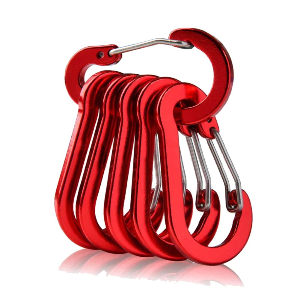 6/12Pcs Aluminum Alloy Carabiner Keychain Outdoor Camping Climbing Hiking Snap Clip Lock Buckle Hook Fishing Accessories